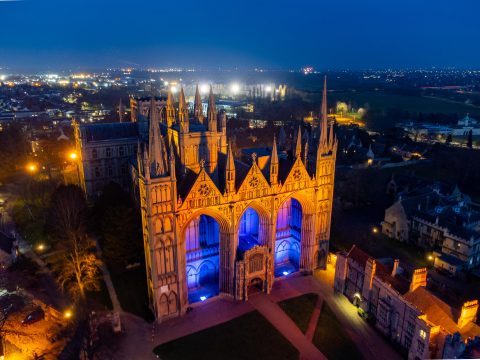 Peterborough Cathedral Lit Up For World Down Syndrome Day 2022