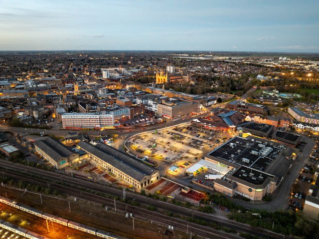 Peterborough City Centre And Railway Station