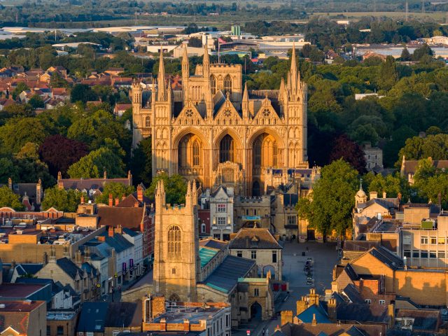 Peterborough City Skyline At Dusk