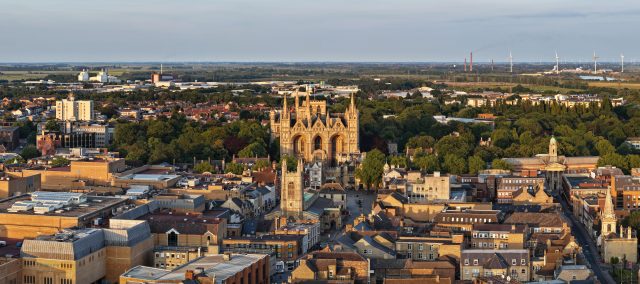 Peterborough City Skyline At Dusk